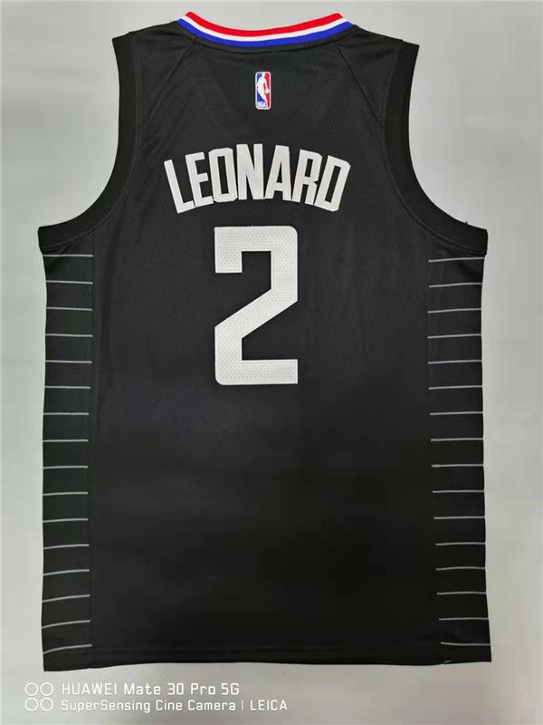 Men Los Angeles Clippers 2 Leonard Black 2021 Game NBA Jersey